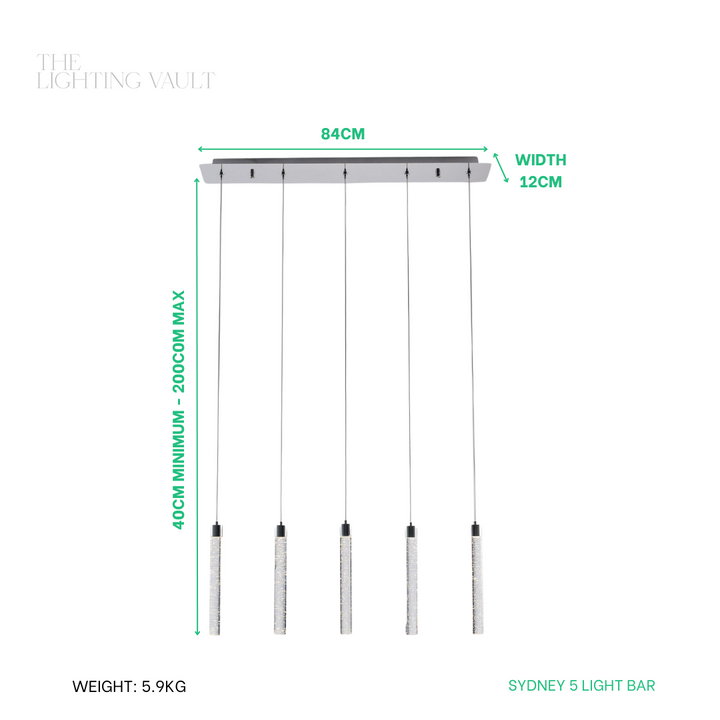 Sydney 5-Light Bubble Glass Pendant Bar