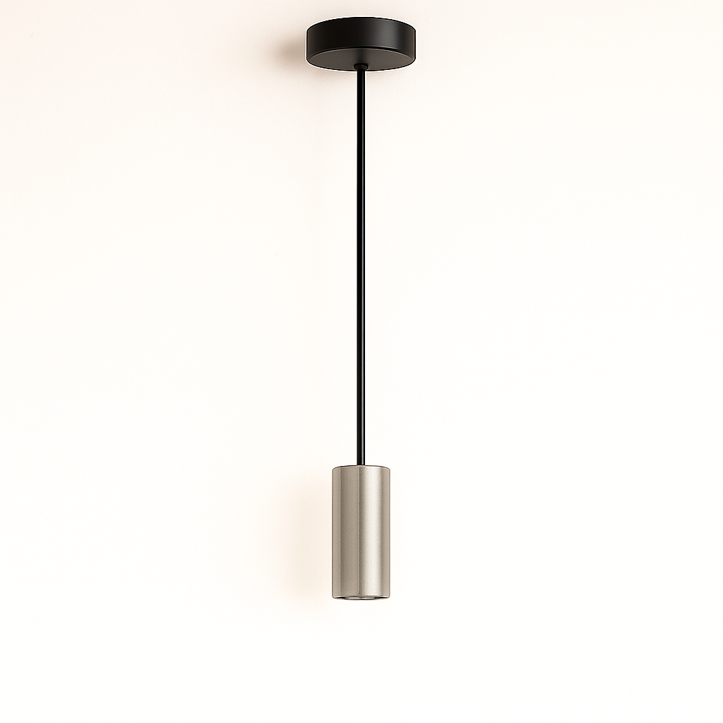 Tiber single satin nickel pendant holder matt black