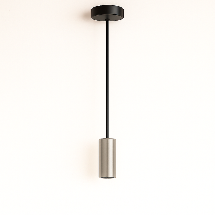 Tiber single satin nickel pendant holder matt black