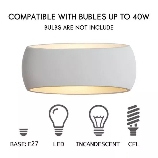 Windsor Ceramic Paintable Wall Light – 2 Sizes