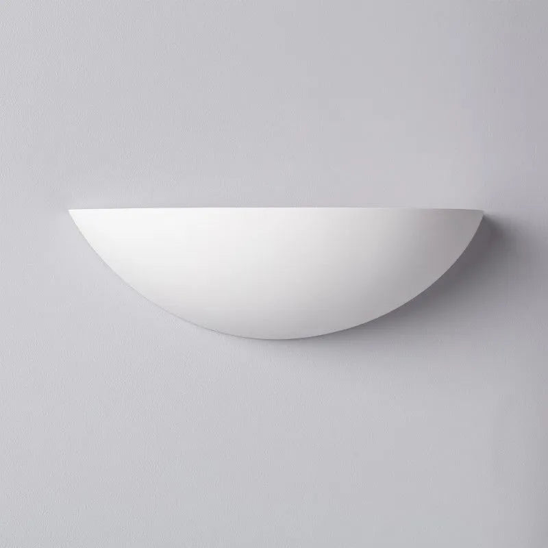 Aldgate Half Moon Shaped Paintable Plaster Wall Light The