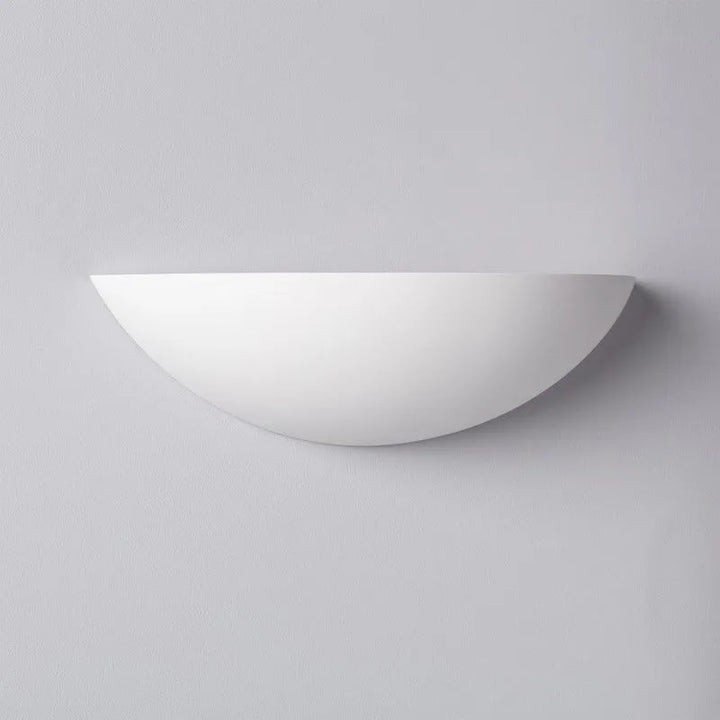 Half moon gypsum ceramic wall light