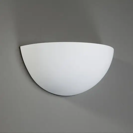 Half Moon Shaped Paintable Ceramic Plaster Wall Light The