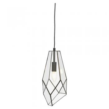 Malton Pendant – Clear Glass & Matte Black Frame