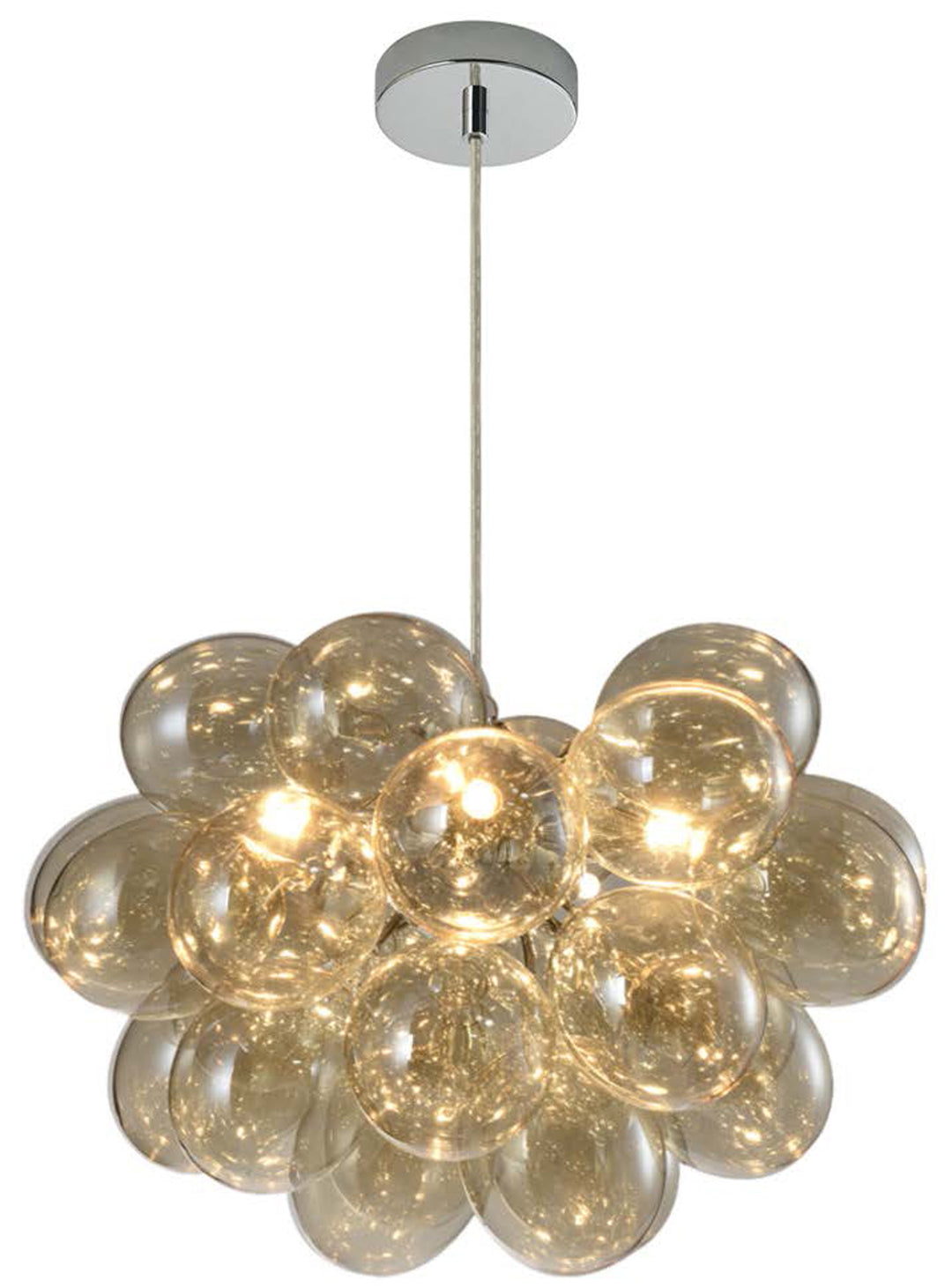 Loxton Large Gold Bubble Glass Pendant Light