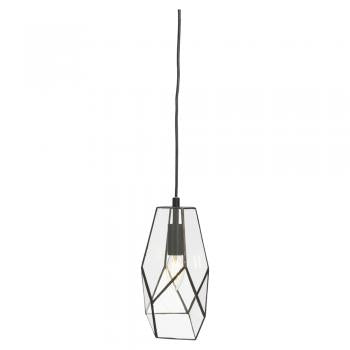 Malton Pendant – Clear Glass & Matte Black Frame