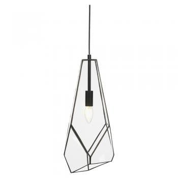 Malton Pendant – Clear Glass & Matte Black Frame