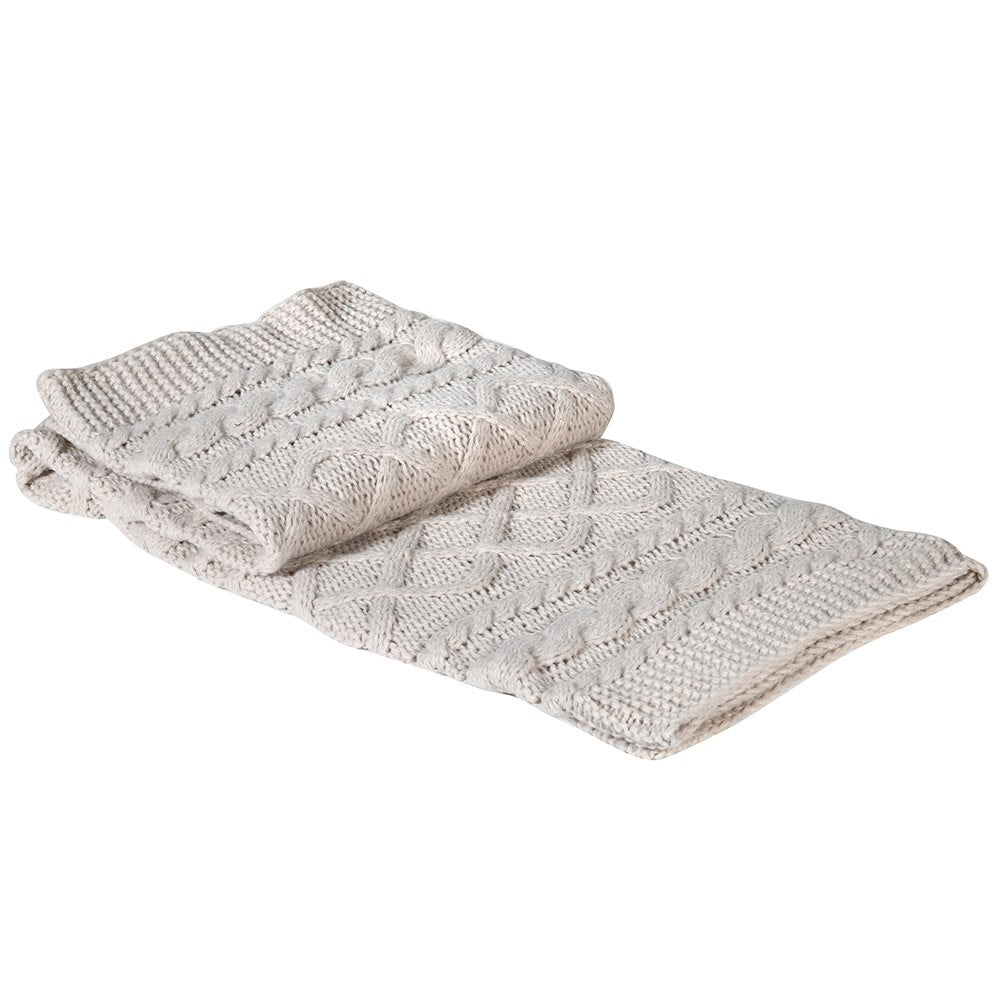 Beige Knitted Throw