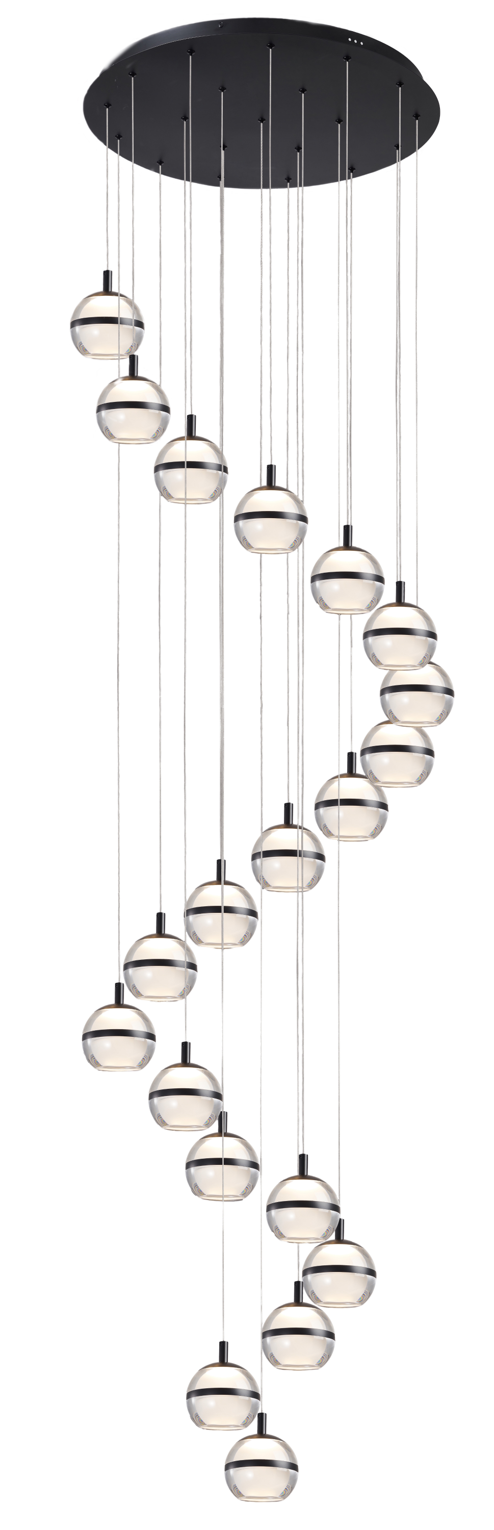 extra large black staircase spiral chandelier
