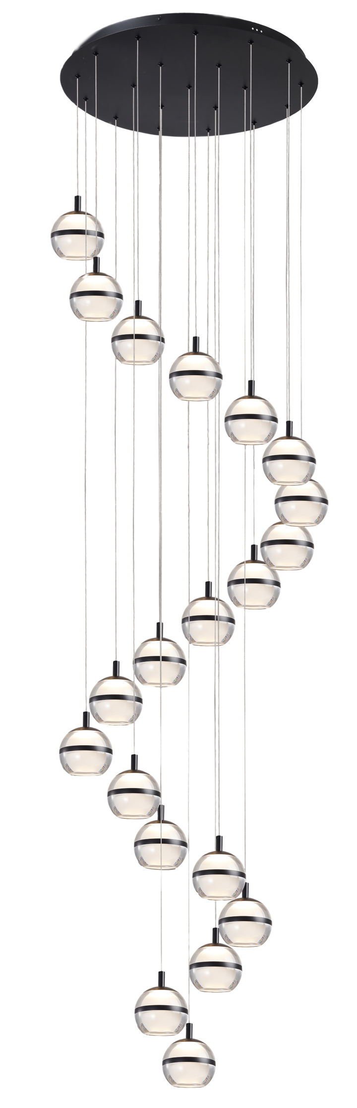 extra large black staircase spiral chandelier