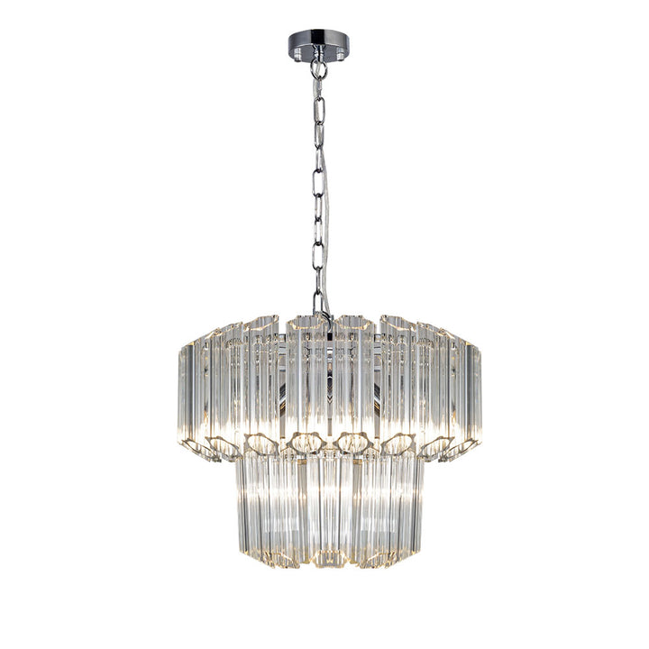 Gilbert small silver and glass chandelier