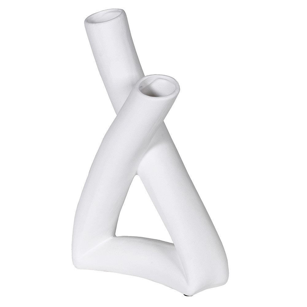 Contemporary Cross White Vase