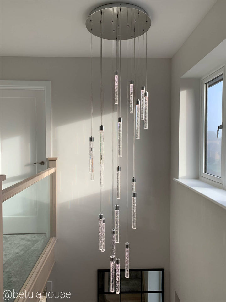 Sydney 20-Light Spiral Pendant Chandelier – Extra Large LED Staircase Light