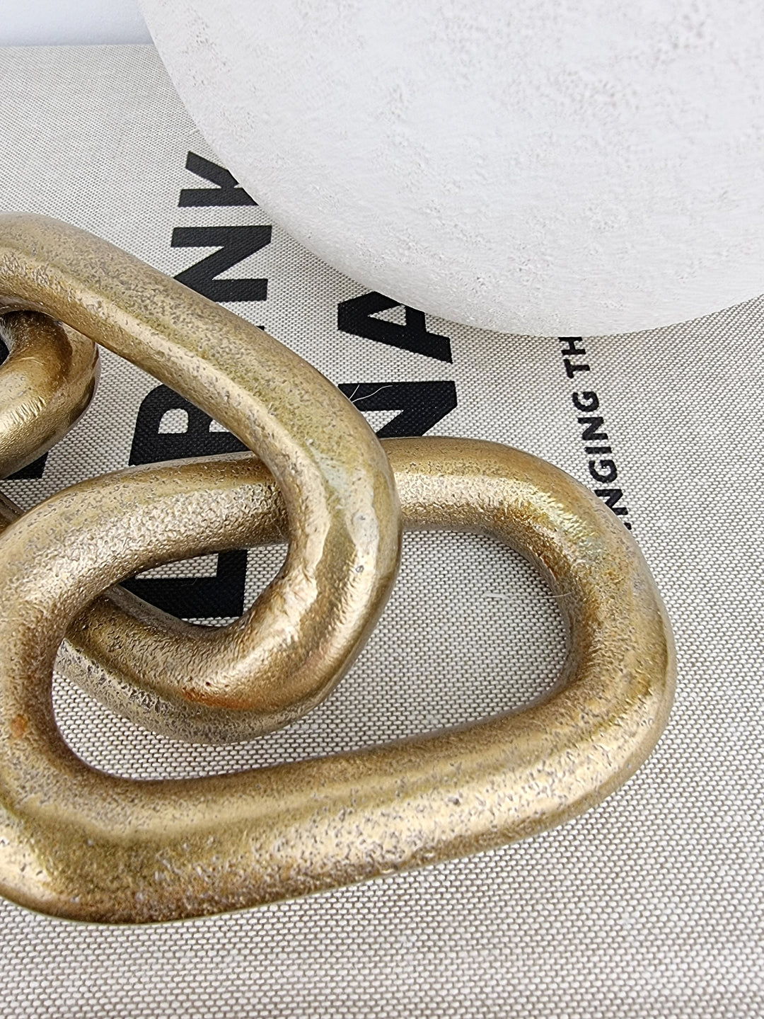 Gold Chain Link Sculpture