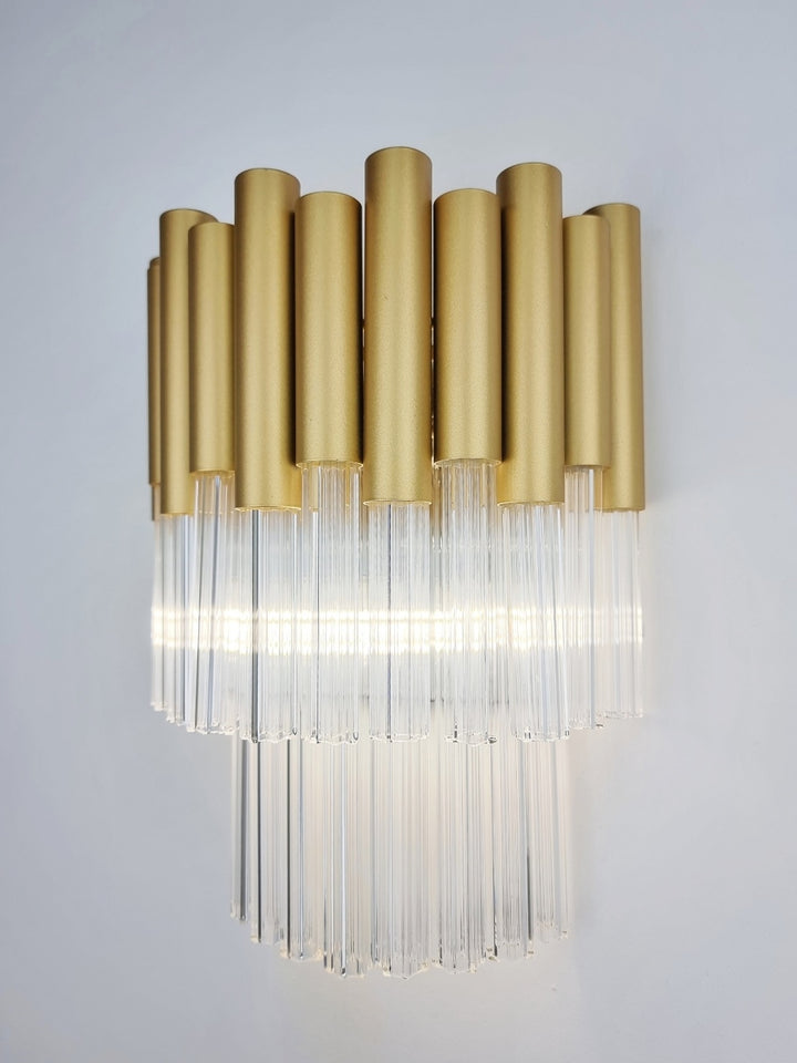 Murcia Matt Gold Wall Light With Glass Rods