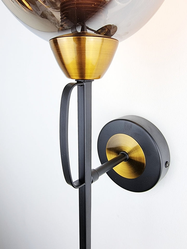 Grafton Wall Light – Smoked Glass & Brass