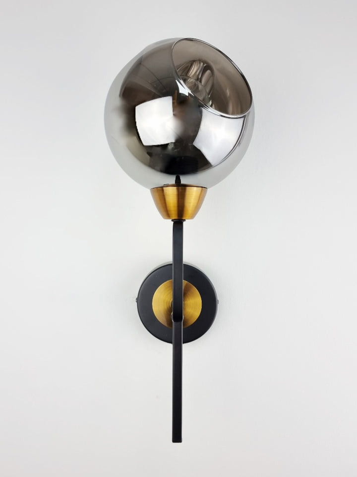 Grafton Wall Light – Smoked Glass & Brass