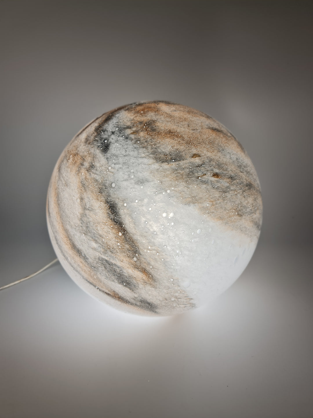 Albury Taupe Table Lamp – Marble Swirl Glass