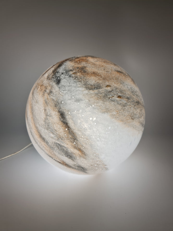 Albury Taupe Table Lamp – Marble Swirl Glass