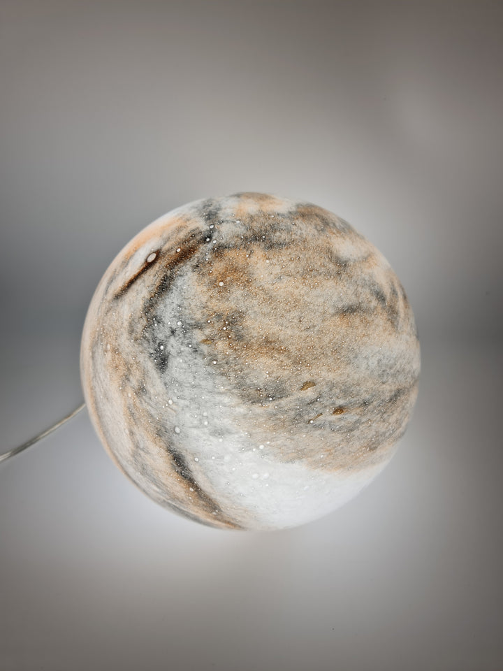 Albury Taupe Table Lamp – Marble Swirl Glass