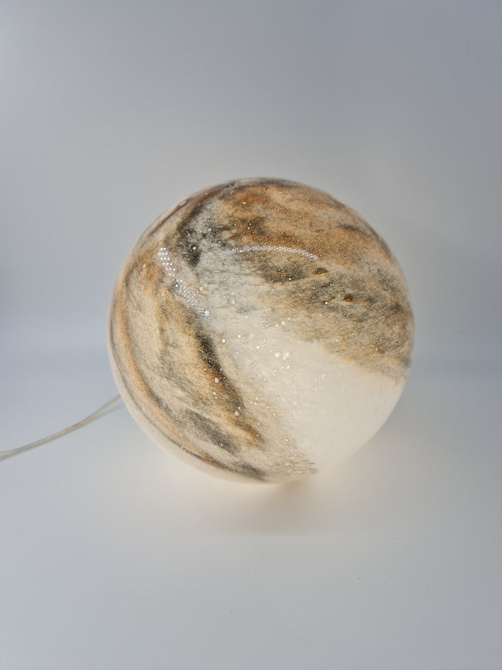 Albury Taupe Table Lamp – Marble Swirl Glass
