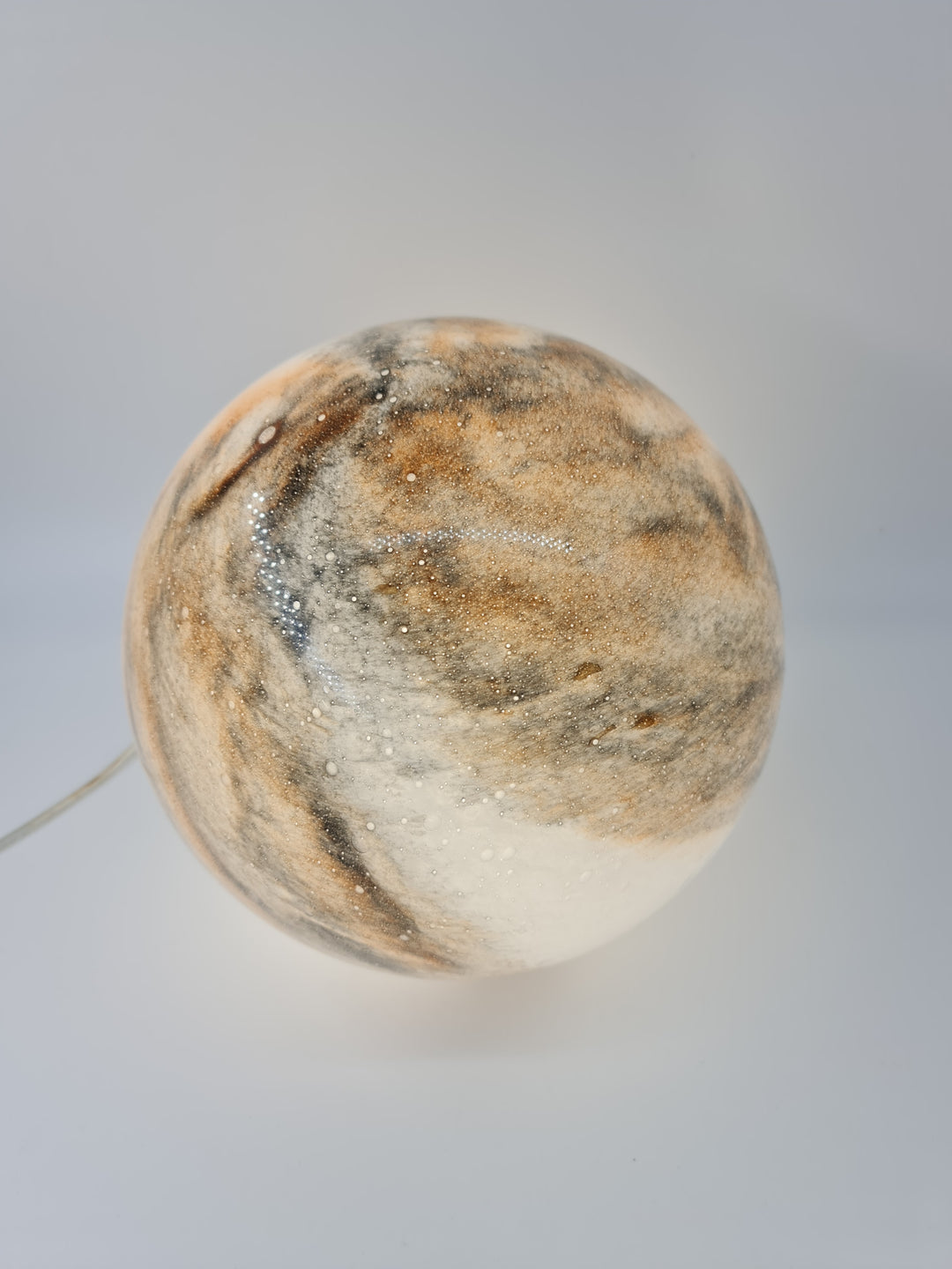 Albury Taupe Table Lamp – Marble Swirl Glass