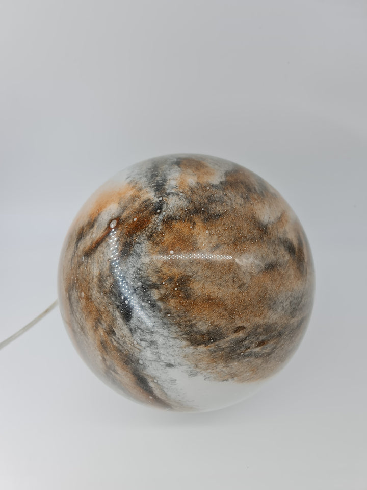Albury Taupe Table Lamp – Marble Swirl Glass