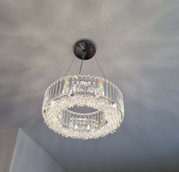 Salzburg Small Round Polo Crystal Chandelier Pendant Light