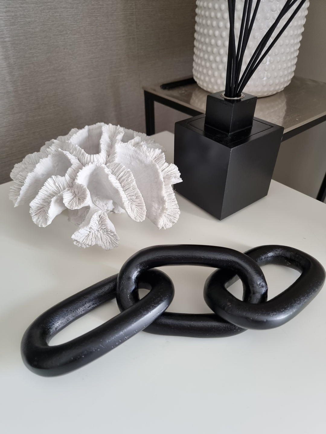 Black Chain Link Sculpture