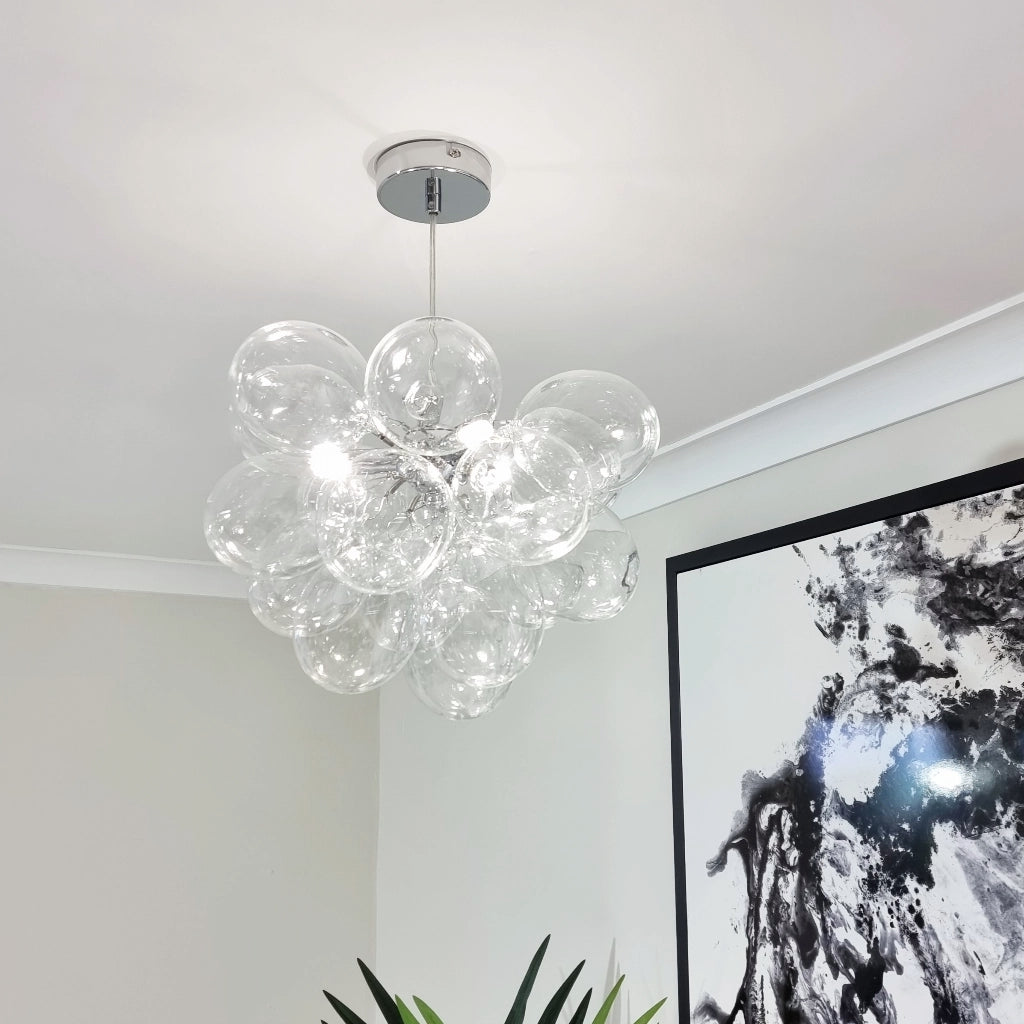 Loxton Clear Bubble Glass Pendant Light