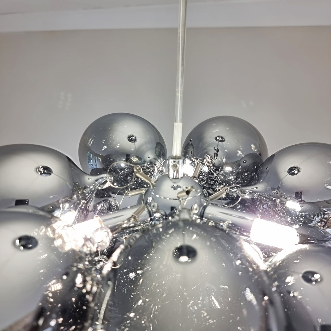 Loxton Small Black Bubble Glass Pendant Light