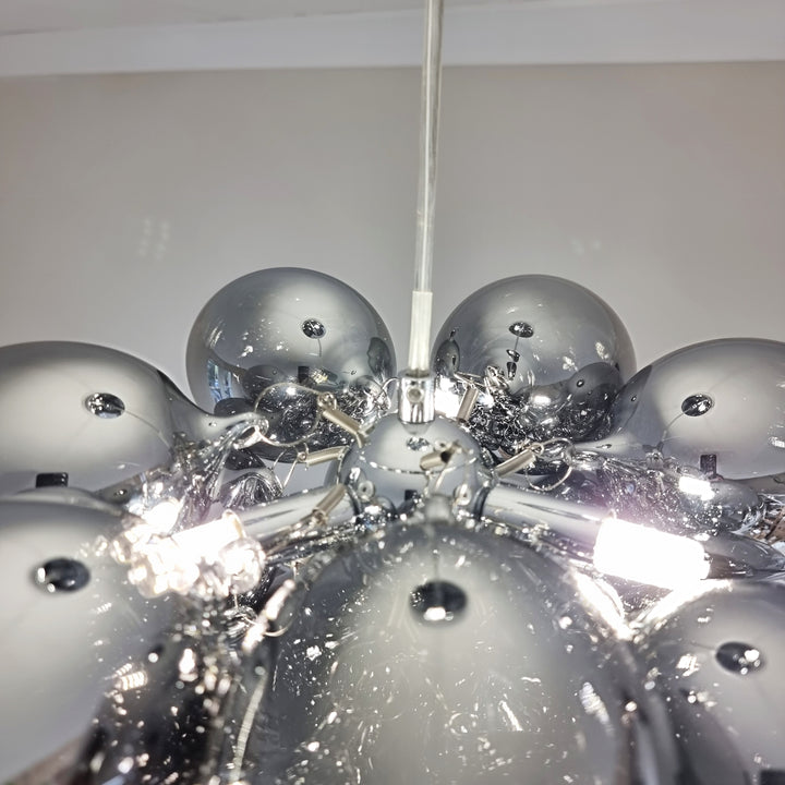 Loxton Small Black Bubble Glass Pendant Light