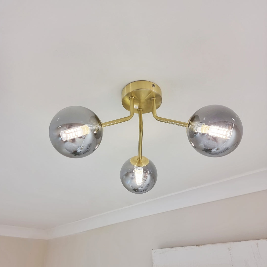 Melbourne 3 Light Semi Flush Gold - 3 OPTIONS