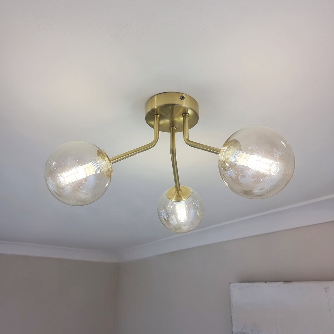 Melbourne 3 Light Semi Flush Gold - 3 OPTIONS