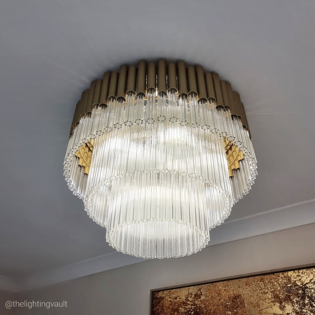 Murcia Large Flush Chandelier – Matt Gold