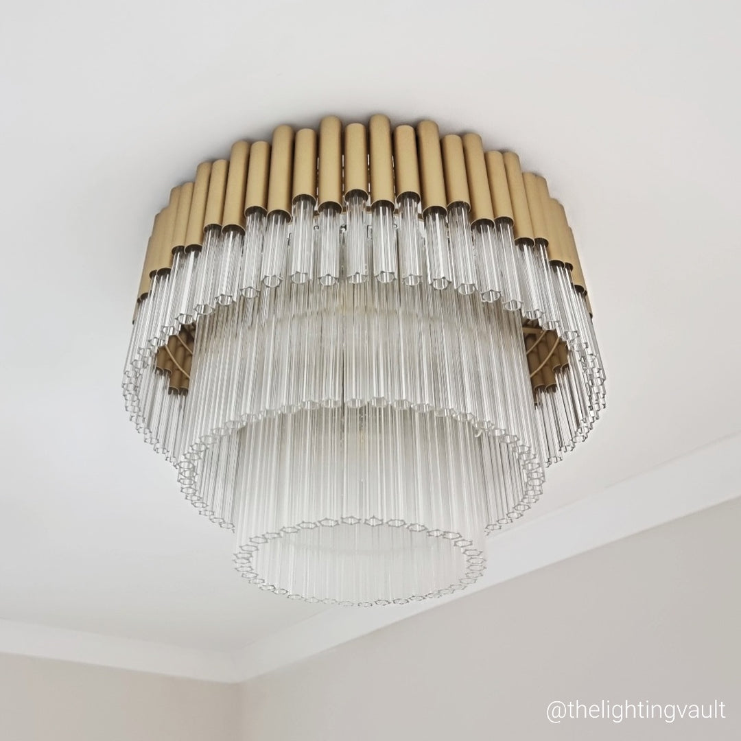 Murcia Large Flush Chandelier – Matt Gold