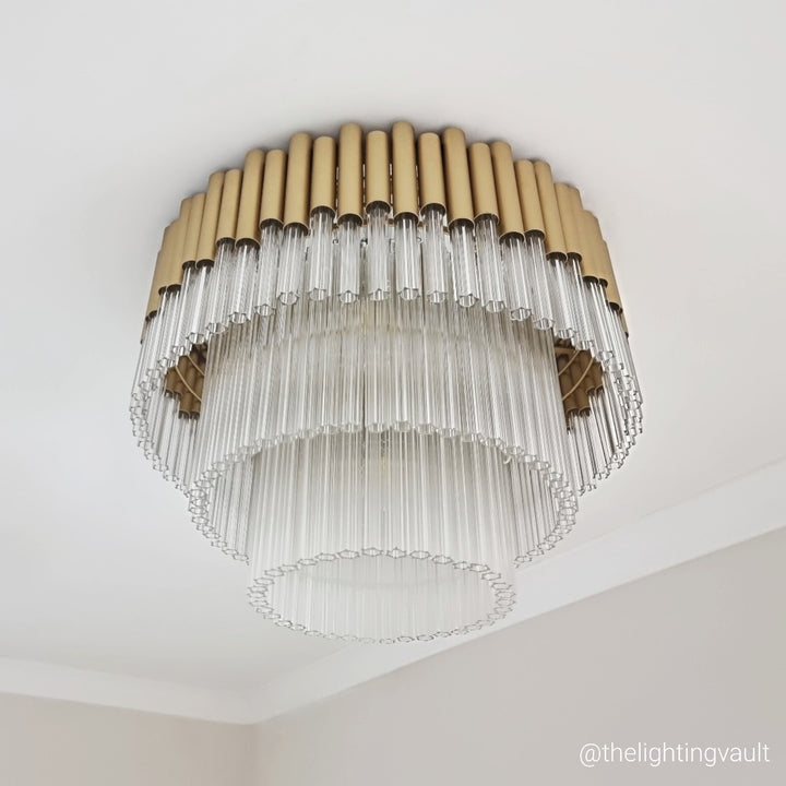 Murcia Large Flush Chandelier – Matt Gold