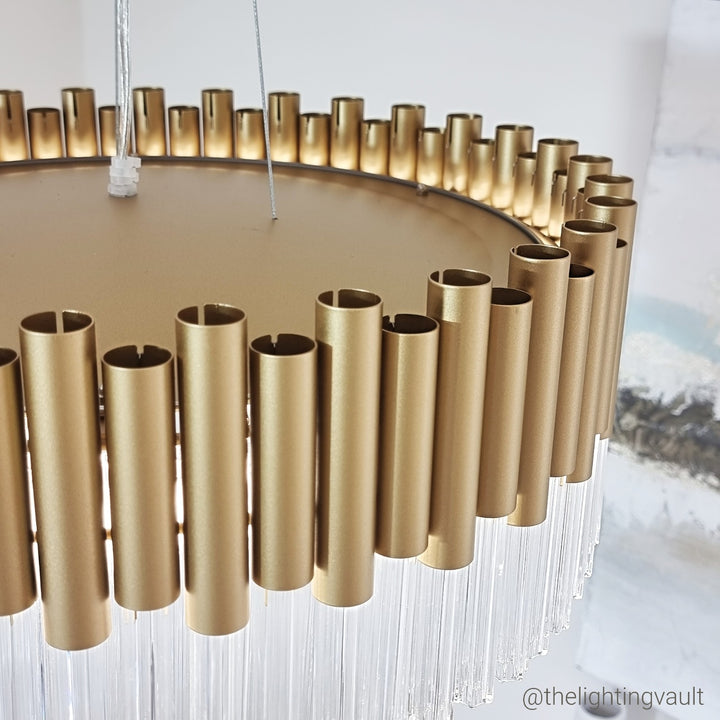 Murcia Chandelier – Matt Gold Glass Tiered Pendant