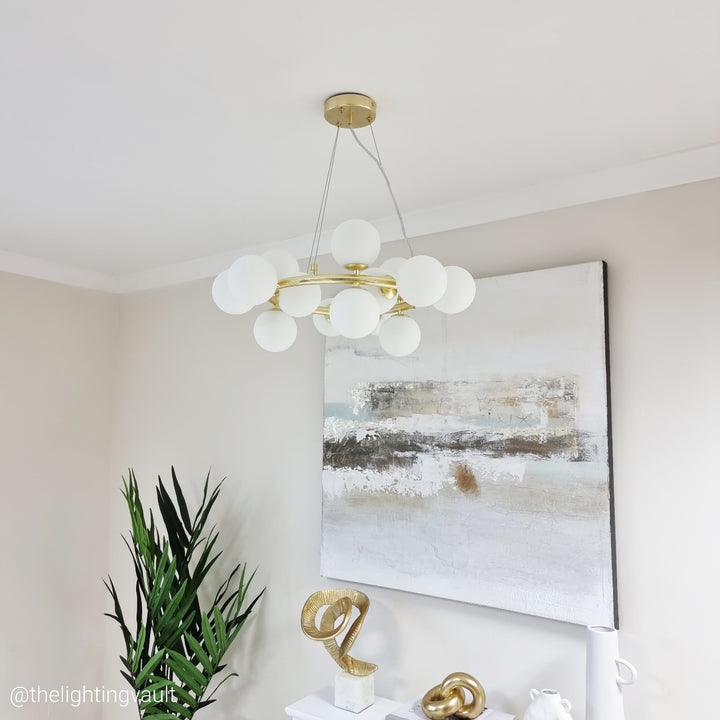 Melbourne Round Pendant Gold/White