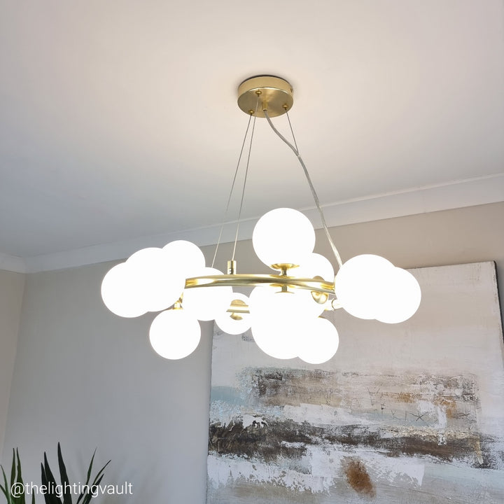 Melbourne Round Pendant Gold/White