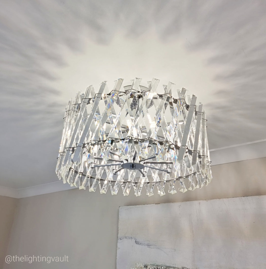 Devonport Large Flush Light Clear Crystal