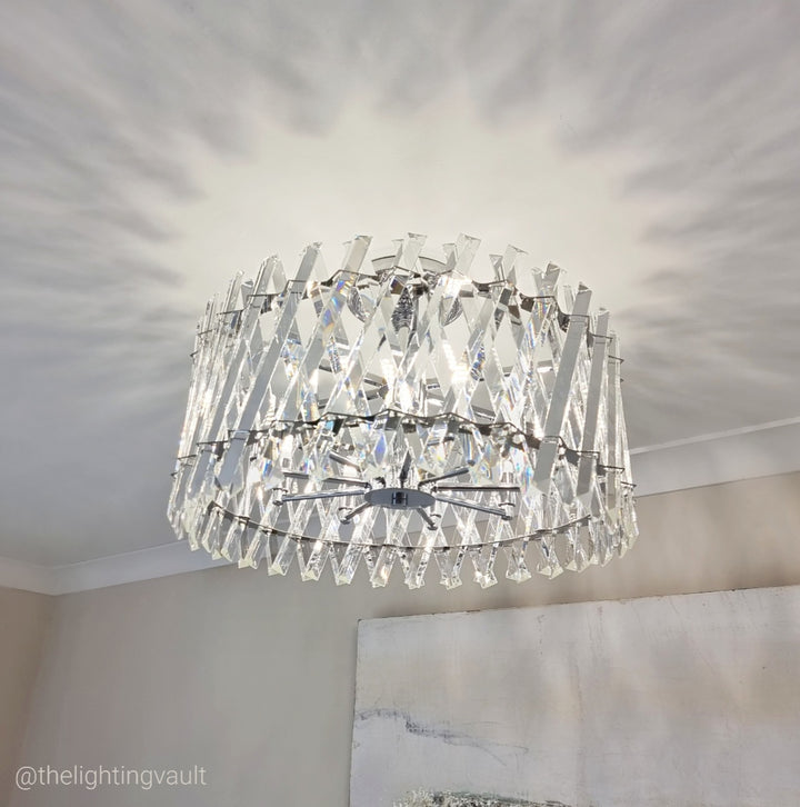 Devonport Large Flush Light Clear Crystal