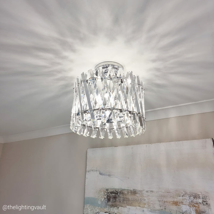 Devonport Small Chandelier – Polished Silver & Clear Crystals