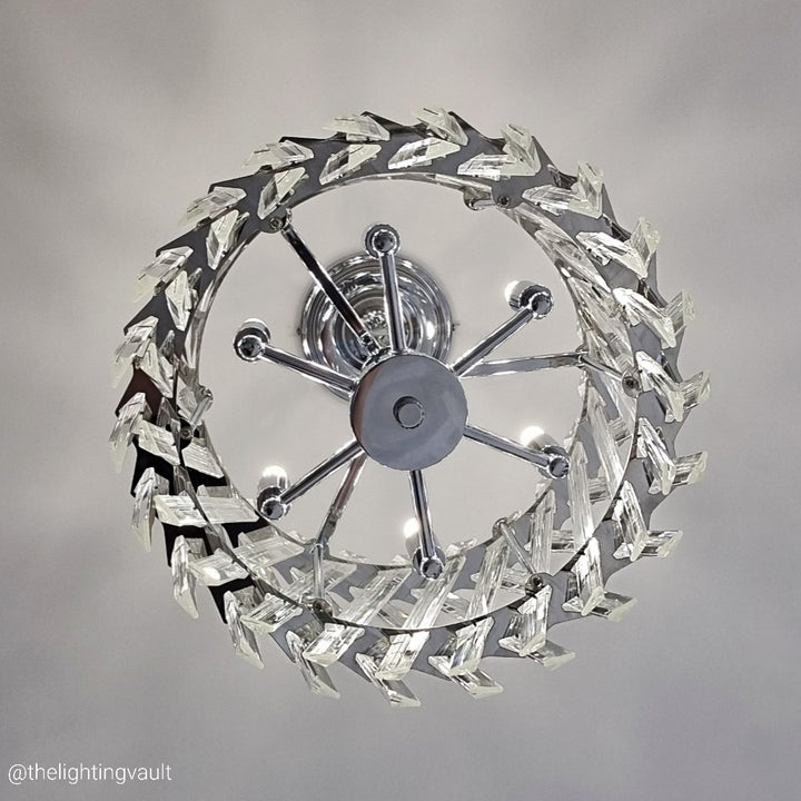 Devonport Small Chandelier – Polished Silver & Clear Crystals