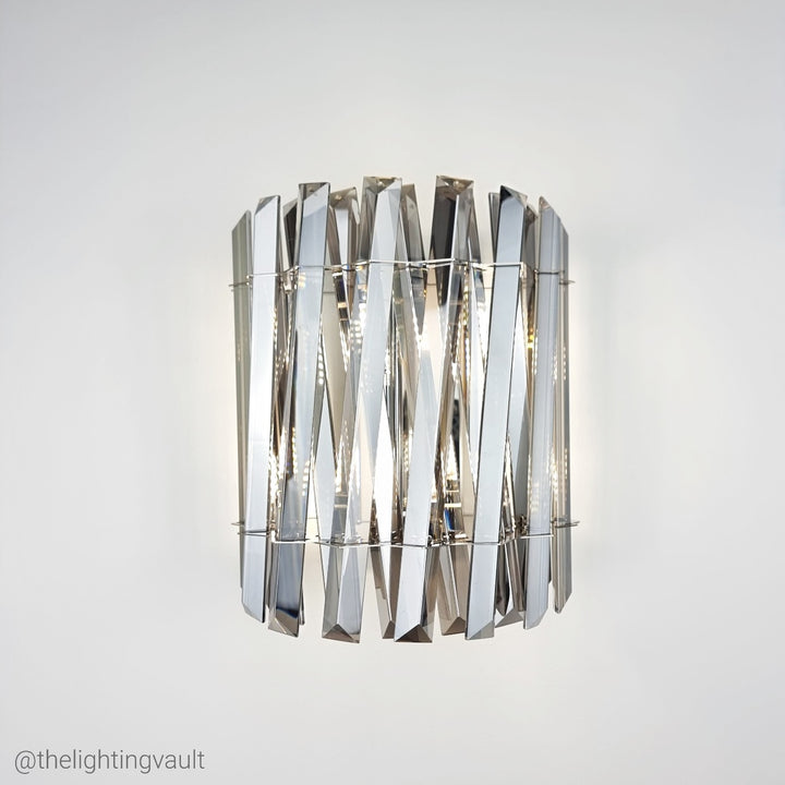 Devonport smoked crystal wall light