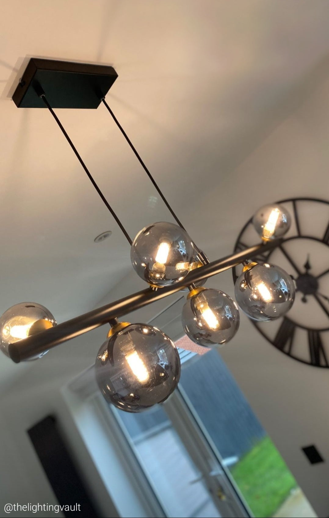 Marlow Smoked Glass 7 Light Pendant Bar