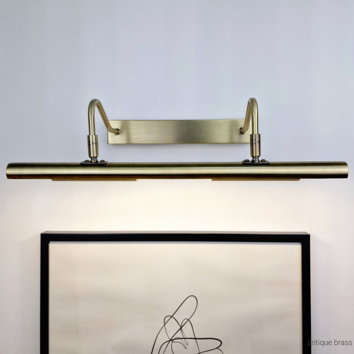 Slim Picture Wall Light Large Antique Brass