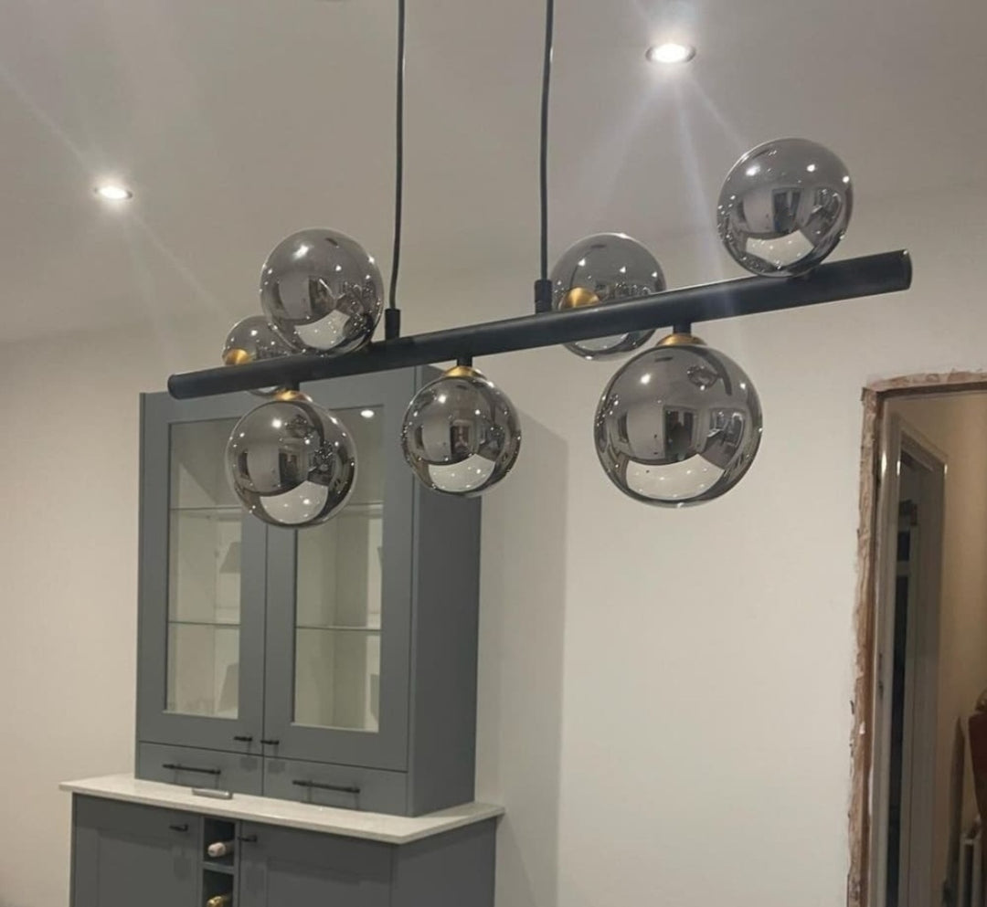 Marlow Smoked Glass 7 Light Pendant Bar