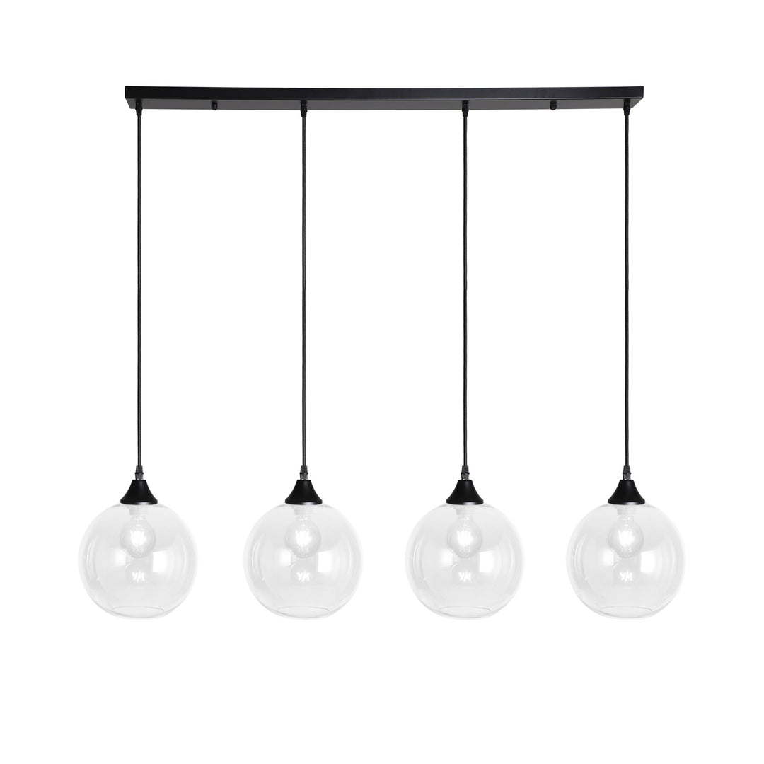 Irvine black and round clear glass kitchen island pendant bar