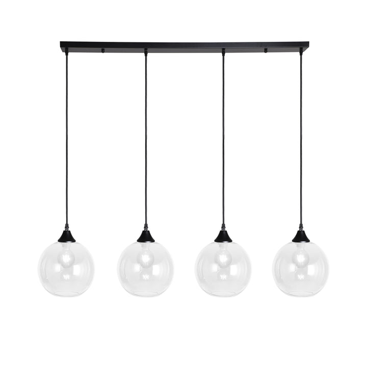 Irvine black and round clear glass kitchen island pendant bar